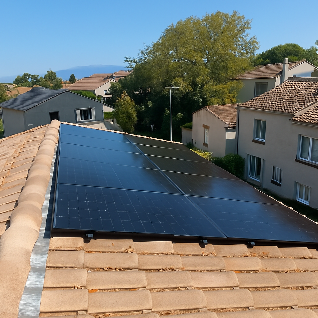 alt="Installation de panneaux photovoltaïques sur toiture".